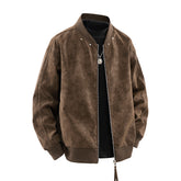 Casual men's zipper suede jacket